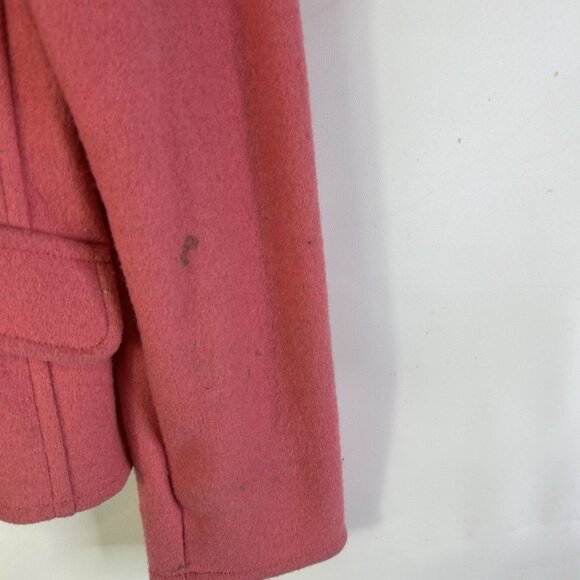 Vintage 90s Alpaca Cardigan Sweater Coat Pink Distressed - Picture 3 of 10